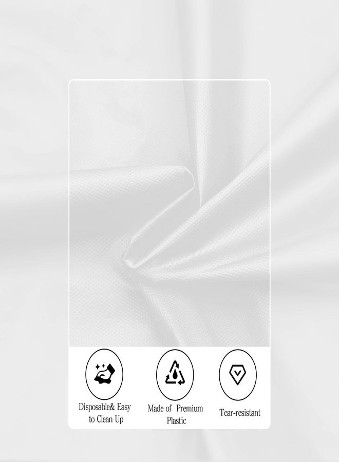 tujol White 6 Pack Plastic Table Cloth 84", Disposable Round Tablecloth Table Cover, Plastic Tablecloths for Parties - Image 4